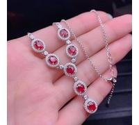 JZWCHQ Ruby Diamond cz Pendant Real 925 Sterling Silver Wedding Pendants Necklace For Women Jewelry Gift