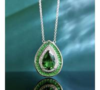 JZWCHQ Ruby Diamond Pendant 100% Real 925 Silver Wedding Pendants Necklace for Women Bridal Jewelry