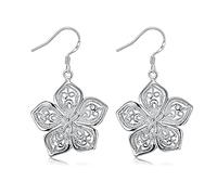 JZWCHQ S925 Sterling Silver Filigree Hollow Flower Drop Earrings, Hypoallergenic Drop Earrings, Dangle Drop Earrings for Women, Jewellery Gift for Women Girls