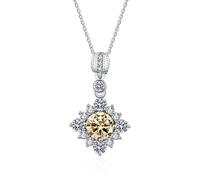 JZWCHQ s925 sterling silver jewelry 1 ct vvs moissanite diamond necklace for women square pendant