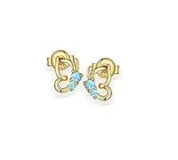 JZWCHQ S925 Sterling Silver Stud Earrings Autumn New Simple Jewelry Original Apatite Butterfly Symmetrical Earrings