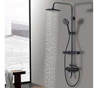 JZWCHQ Shower Kits, Black Shower Thermostatic Faucet Digital Screen Valve Wall Mount Shower Head W/Hand para Bathroom Shower Sets