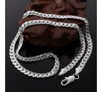 JZWCHQ Silver S925 5mm Full Sideways Necklace 18/20/22/24 Inch Chain For Woman Men Wedding Engagement Jewelry
