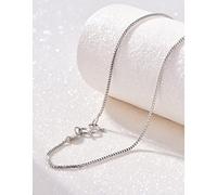 JZWCHQ Silver S925 Necklace Width 1mm Length 40mm/45mm/50cm Box Chain Necklace Fit Pendant Women