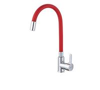 JZWCHQ Sink Tap Kitchen Bathroom,Chrome Brass Black Kitchen Sink Faucet Flexible Rubber Hot Cold Water Mixer Tap Rotation Kitchen Tap/Yellow