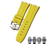 JZWCHQ Soft FKM Fluoro Rubber Watchband 28mm for AP Strap Audemars Piguet Royal Oak Offshore Diving Waterproof Sports Watch Band (Color : White, Size : 28x24mm)