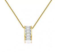 JZWCHQ Solid 925 Pendant Necklace for Women AAAA Zirconia Sliding Pendant Party Jewelry Made in China
