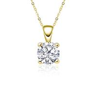 JZWCHQ Sparkling 1 Carat D Color Moissanite Pendant Necklaces For Women 100% 925 Sterling Silver Wedding Jewelry