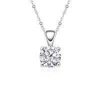 JZWCHQ sparkling 1 carat d color moissanite pendant necklaces for women 100% 925 sterling silver wedding jewelry