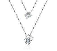 JZWCHQ square cube zircon choker statement necklace for women double layer pendants necklaces