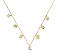 JZWCHQ stars moon real necklace for women jewelry pearl fancy diamond chain choker necklace Made in China