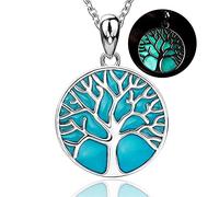 JZWCHQ Sterling Silver 925 Tree of Life Pendant Chain Necklace with Glowing Enamel Jewelry Making for Gifts