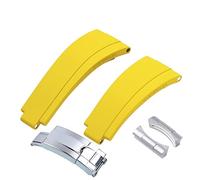 JZWCHQ Suitable For Rubber Watch Strap 20mm，21mm with silver buckle and arc joints Watch bands Origin China