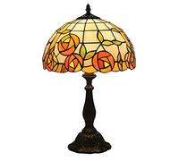 JZWCHQ Table Lamp 12 Inch Desk Light Handmade Creativity Stained Glass Lampshade For Bedside Lounge Living Nightstand Resin Base Needed (one Color Alloy Base)