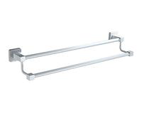 JZWCHQ Towel Rack Stainless Steel White Paint Double Pole Double Layer Wall Mounted Towel Storage Rack Length 60Cm Fast Drying Adhesion Bath Towel,Length 50Cm