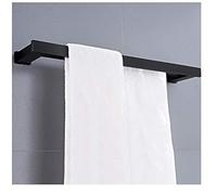 JZWCHQ Towel Rack Thickened Space Aluminum Black Double Rod Wall Mounted Towel Rack for Bathroom and Kitchen Length 50Cm Fast Drying Adhesion Bath Towel Far So Good Great T,Length 40Cm