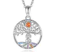 JZWCHQ Tree of Life Pendant Necklace 5 Color Crystals fine Jewelry for Mother's Gift Watch Strap