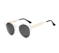 JZWCHQ Trendy Fashion Round Sunglasses Women Men Unisex Big Frame Sun Glasses Retro Orange Eyewear Ladies UV400