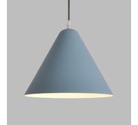 JZWCHQ Triangle Macaron Pendant Light - Creative E27 Single Head Hanging Lamp with Adjustable Cord, Elegant Industrial Suspension Chaner for Kitchen, Bedroom, Dining Room, Restaurant(Blue,13.7in)