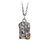 JZWCHQ Two Tone 925 Sterling Silver Bind Runes Necklace Hammered Pendant with Viking Compass Vegvisir for Men Women 60cm Chain