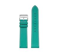 JZWCHQ Universal Leather Strap Compatible with London Solo Women Men Cowhide Quick Release Band Watch Accessories 18 20mm 22mm(Green White,18mm)