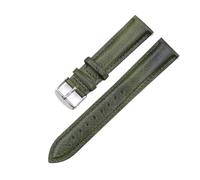 JZWCHQ Vegetable Tanned Leather Watch Strap 16 18 19 20 21 22 24mm Band Compatible with Compatible with DW Cow Leather Watchbands for Men Women(Dark Green-Silver,24mm)