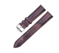 JZWCHQ Vegetable Tanned Leather Watch Strap 16 18 19 20 21 22 24mm Band Compatible with Compatible with DW Cow Leather Watchbands for Men Women(Dark Green-Silver,24mm)