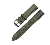 JZWCHQ Vegetable Tanned Leather Watch Strap 16 18 19 20 21 22 24mm Band Compatible with Compatible with DW Cow Leather Watchbands for Men Women(Dark Green-Silver,24mm)