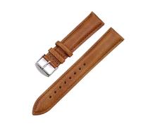 JZWCHQ Vegetable Tanned Leather Watch Strap 16 18 19 20 21 22 24mm Band Compatible with Compatible with DW Cow Leather Watchbands for Men Women(Dark Green-Silver,24mm)