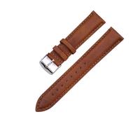JZWCHQ Vegetable Tanned Leather Watch Strap 16 18 19 20 21 22 24mm Band Compatible with Compatible with DW Cow Leather Watchbands for Men Women(Dark Green-Silver,24mm)
