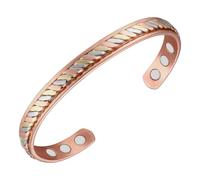 JZWCHQ Vicmag Copper Bracelet for Women Men Magnetic Bracelet Ultra Strength Magnets 99.9% Solid Pure Copper Adjustable Size with Gift Box (Grape Tricolour)