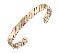 JZWCHQ Vicmag Copper Bracelet for Women Men Magnetic Bracelet Ultra Strength Magnets 99.9% Solid Pure Copper Adjustable Size with Gift Box (Grape Tricolour)