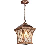 JZWCHQ Victorian Pendant Light Hanging Lamp Outdoor Waterproof Single Head Hanging Lantern (OneColor 32 * 49CM)
