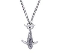 JZWCHQ Vintage 925 Sterling Silver Humpback Whale Pendant Necklace for Men Women 20 Inch Link Chain