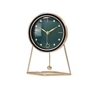 JZWCHQ Vintage Table Clock Desk Clock Living Room Clock Ornaments Home Simple Light Luxury Pendulum Clock Desktop Clock Desk Clock Decorations Mantel Clocks for Living Room (Color : Green)