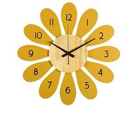 JZWCHQ Wall Clock Bedroom Simple Wall Clock Nordic Living Room Home Wall Decor Bedroom Mute Cartoon Wall Clocks for Living Room (Yellow 4646cm)