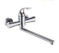 JZWCHQ Wall Mount Kitchen faucets, for Kitchen Sinks, Laundry Sink, 304 Stainless Steel rotatable Nozzle hot and Cold, Commercial-Brushed B