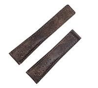 JZWCHQ Watch Accessories for Strap Monaco Carrera Wrist Band Frosted Calfskin Quality Leather Watchband Bracelet 22mm (Color : Brown, Size : with Silver Buckle)