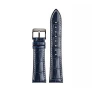 JZWCHQ Watch Strap 18 19 20mm 21 22mm Watchband Compatible with Compatible with Citizen Watch Band Blue White Stitche Leather Bracelet(Blue Silver Buckle,20mm)