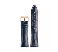 JZWCHQ Watch Strap 18 19 20mm 21 22mm Watchband Compatible with Compatible with Citizen Watch Band Blue White Stitche Leather Bracelet(Blue Silver Buckle,20mm)