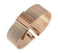 JZWCHQ Watch Strap 18mm/20mm/22mm Rose Gold Watch Band Hook Buckle Stainless Steel Rose Mesh Band Strap s