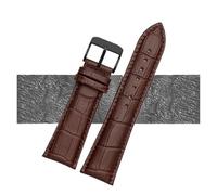 JZWCHQ Watch Strap 23mm 24mm 26mm 28mm Big Width Black Brown Mens Alligator Leather Watch Strap Band Bracelets(Black Silver A,24mm)
