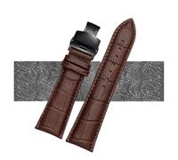JZWCHQ Watch Strap 23mm 24mm 26mm 28mm Big Width Black Brown Mens Alligator Leather Watch Strap Band Bracelets(Black Silver A,24mm)