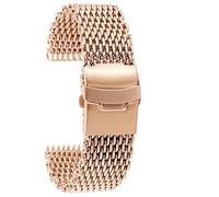 JZWCHQ watch strap, mesh strap stainless steel 18/20/22/24mm folding clasp watch bands rose gold/blue watch straps bracelet