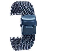JZWCHQ watch strap, mesh strap stainless steel 18/20/22/24mm folding clasp watch bands rose gold/blue watch straps bracelet