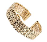 JZWCHQ watch strap stainless steel 18/20/22mm watchband yellow gold strap push button hidden clasp solid link adjustable + 2 spring bars bracelet