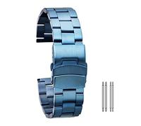 JZWCHQ watch strap stainless steel strap 20mm 22mm metal watch band spring bars bracelet wristbands folding clasp with safety gold rose gold blue bracelet