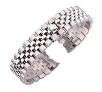 JZWCHQ watch strap stainless steel watch band strap 20mm men metal watchbands curved end silver fashion women solid link bracelet accessories bracelet