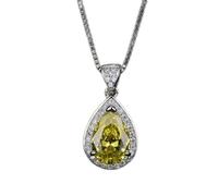 JZWCHQ Water Drop Pink Spinel Topaz Gemstone Pendant Necklace for Women Jewelry Wedding Gift