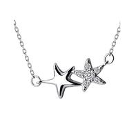 JZWCHQ Women Fashion Ocean Style Starfish Sea Star Necklaces 925 Sterling-silver-jewelry
